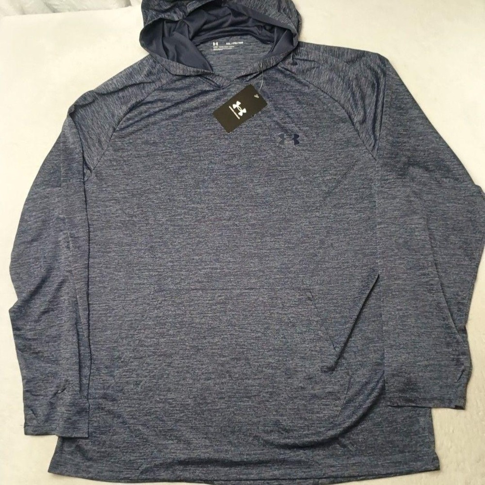 Under Armour Hoodie Mens 2XL Blue UA Tech 2.0 Pullover Lightweight Tagless